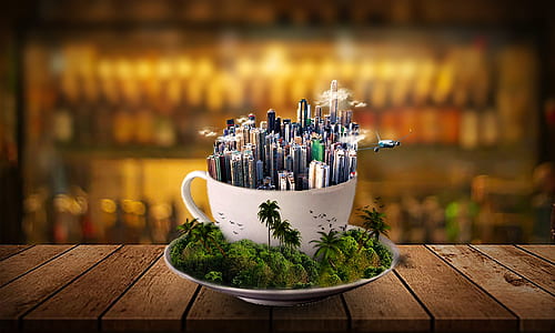 city in a white cup photo thumbnail