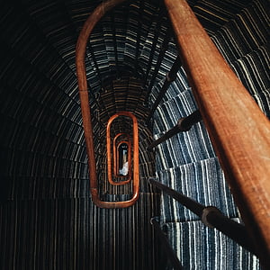 brown wooden stair rail thumbnail