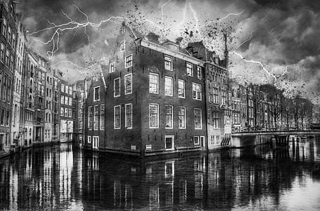 concrete house under sky illustration thumbnail