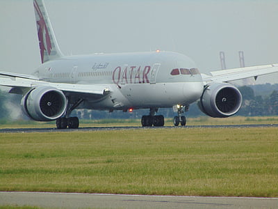 airplane parked on road thumbnail