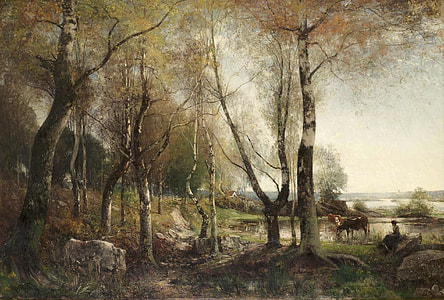 trees and river painting thumbnail