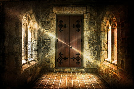 brown wooden door closed in golden hour photography thumbnail