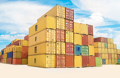 assorted-color intermodal container lot thumbnail