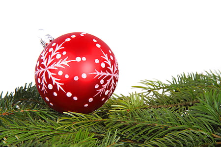 red and white Christmas tree ball decor thumbnail