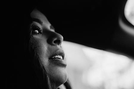 grayscale photo of woman's face thumbnail