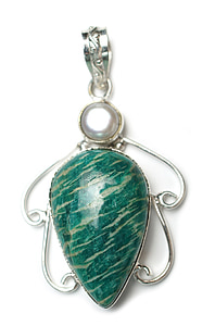 oval green gemstone pendant on white surface thumbnail