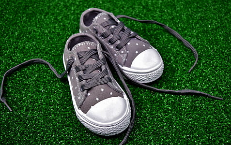 pair of gray low-top sneakers thumbnail