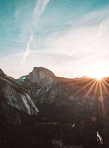 grey mountain during sunrise thumbnail