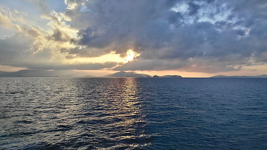 blue sea under sunset thumbnail