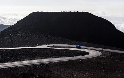 aerial photo of road with mountain thumbnail
