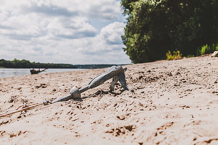 Gray Sand Anchor Near Seashore thumbnail