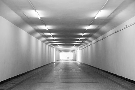 Underground Passage, Black And White thumbnail
