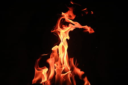 close-up photo of yellow fire with black background thumbnail