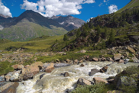 stream on mountain under cloudy skies thumbnail