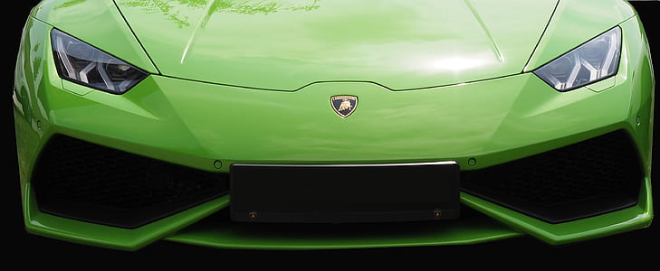 green Lamborghini Huracan sports coupe thumbnail