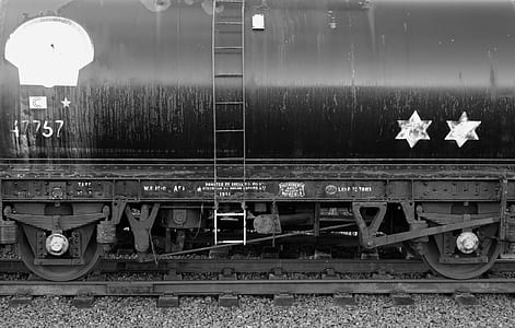 black-and-white, rocks, train, metal thumbnail