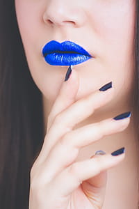 Woman With Blue Lipstick thumbnail