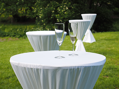 two flute glasses on table thumbnail