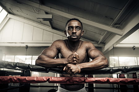 topless man inside boxing ring thumbnail