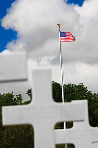 flag of America raised on pole thumbnail
