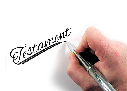 person writing Testament text thumbnail