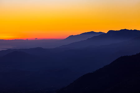 mountains during sunset thumbnail
