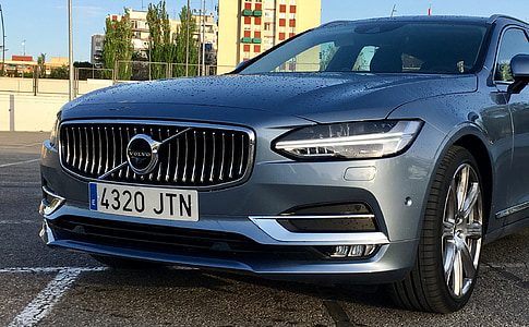 gray Volvo car parked on road thumbnail
