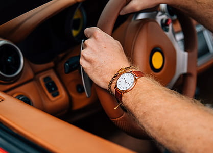 Wrist Watch On Driving Arm Photo thumbnail