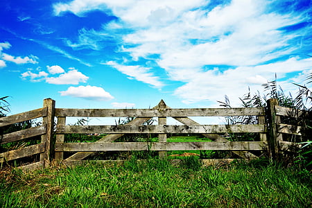 photo of brown fence under blue sky thumbnail