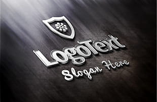 Elegant Metallic Logo Mockup (PSD) psd file