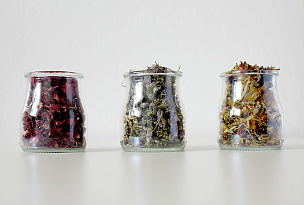 herbs in glass containers thumbnail