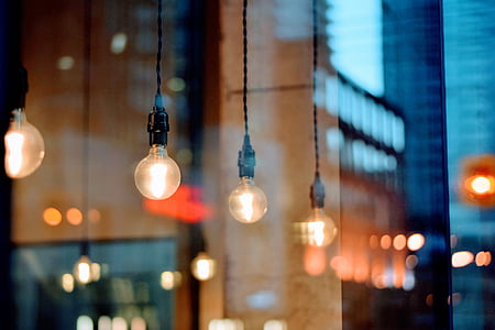 pendant lamps in tilt shift lens photography thumbnail
