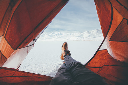 person in tent during daytime thumbnail