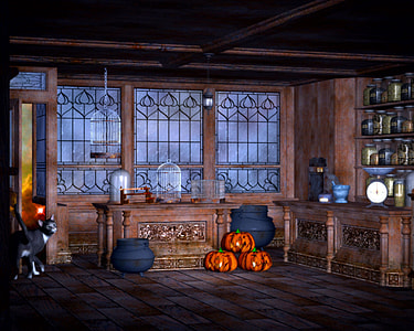 Wizards Room 3d models with pumpkins and other stuff thumbnail