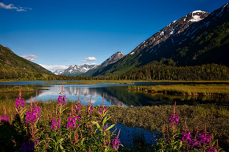 mountain surrounded with body of water thumbnail