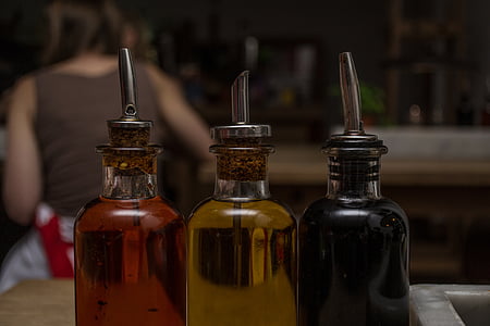 three bottles of oils and soy sauce thumbnail