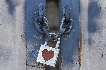 close-up photo of heart-printed padlock thumbnail