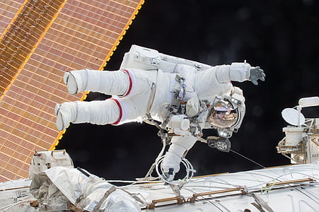astronaut on space holding cable wire thumbnail
