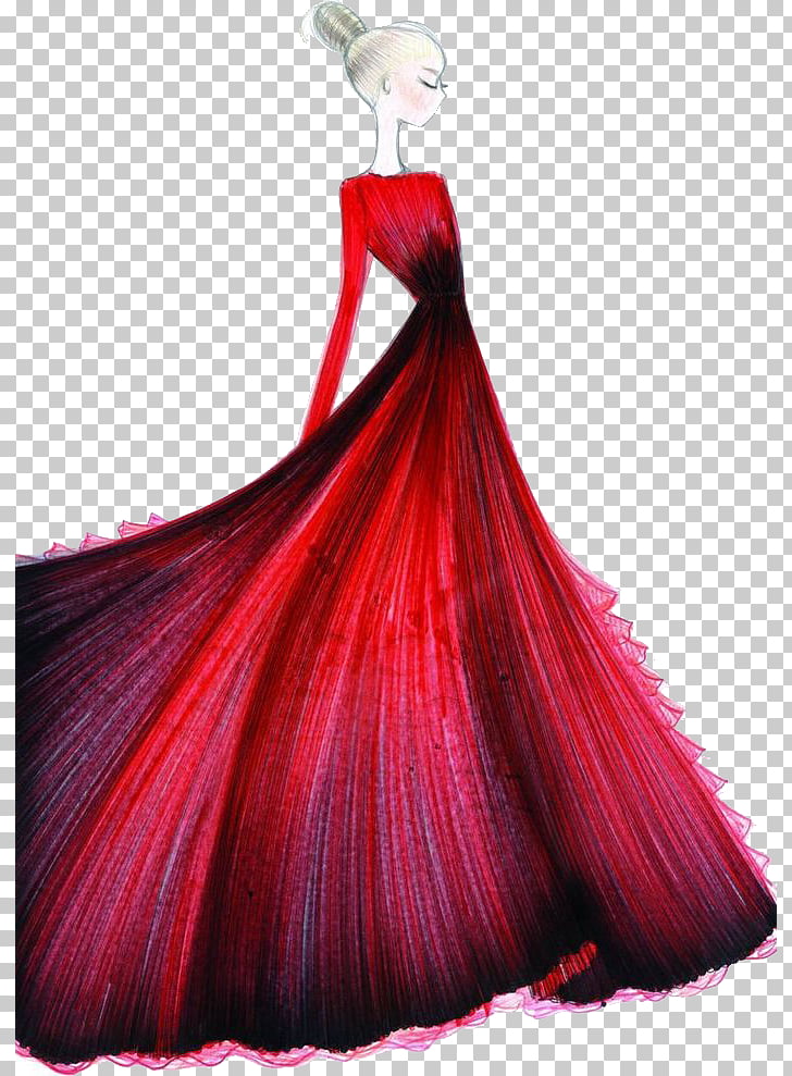 Fashion Illustration Fashion Design Drawing Sketch Beautiful Red