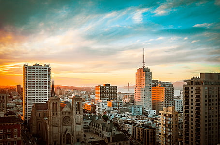 buildings of city during golden hour thumbnail