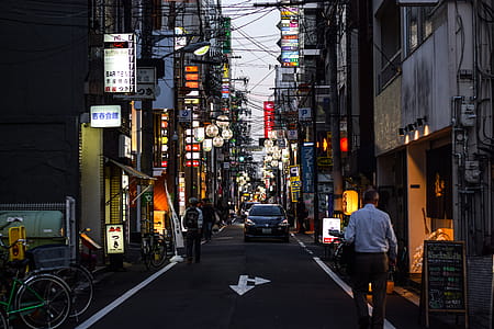 People Walking on Street during Night Time thumbnail