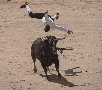 man floating above of bull thumbnail
