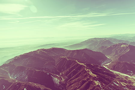 aerial photography of mountain range thumbnail