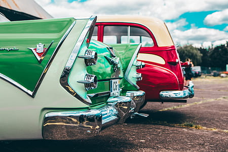 green and white classic Chevrolet Impala thumbnail