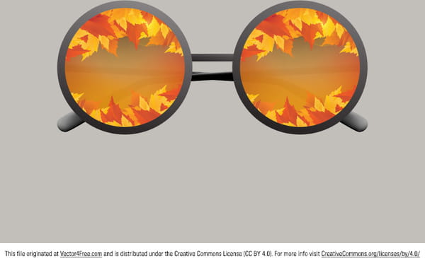 Fall glasses vector eps file