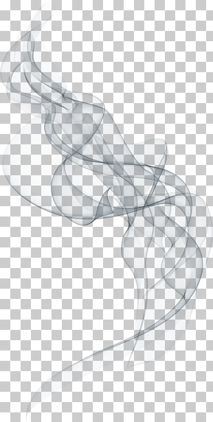 Smoke technology background, black curly lines illustration PNG clipart