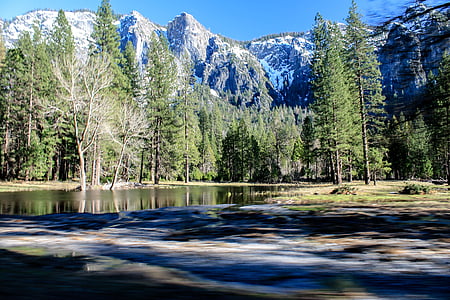 calm body of water near trees and mountain thumbnail