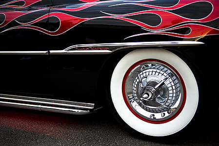 chrome multi-spoke vehicle wheel and tire thumbnail