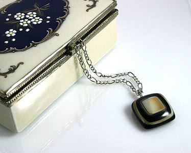rectangular white and gray floral chest on the white surface thumbnail