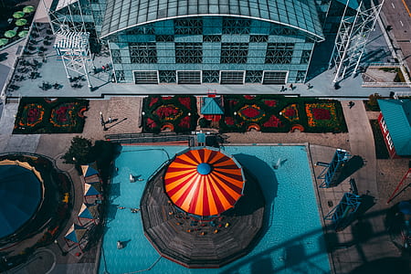 aerial view inside amusement park thumbnail